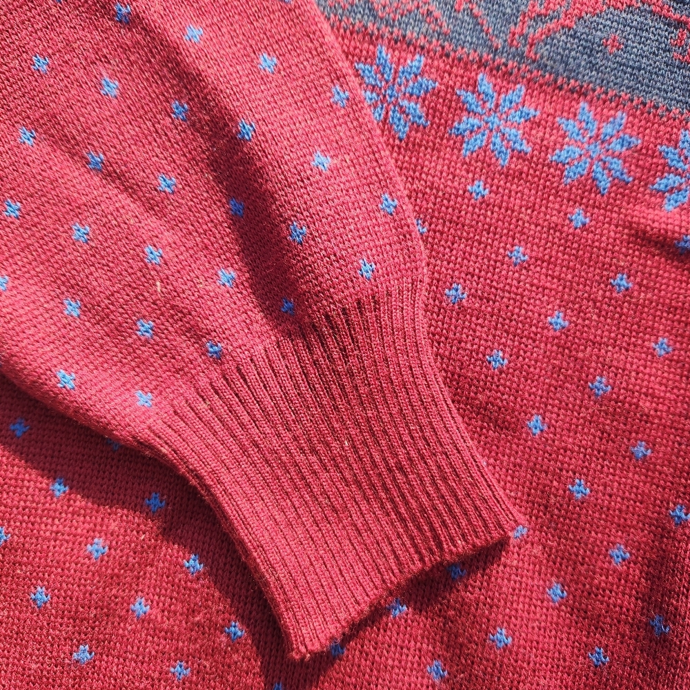 Men's 1980s Vintage 100% Wool Demetre Crewneck Sweater EUC Medium - Picture 4 of 10